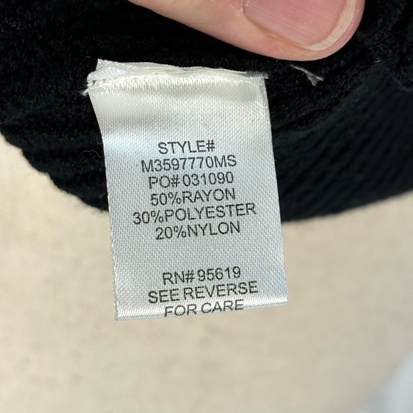 Studio by JPR Long Sleeve Crew Neck Lace Peephole Ribbed Sweater - Black - Small - Picture 7 of 8